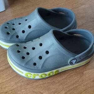 CROCS Kids Gray and Yellow Clogs